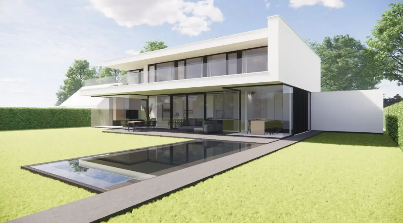Vloerverwarming, klimaatplafonds, een geothermische warmtepomp, ventilatiesysteem D en sanitair in Villa SB in Dessel.